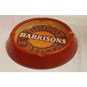 HARRISONS Choice Fruits TIN ASHTRAY From Chase Maufacturing Company Co New York